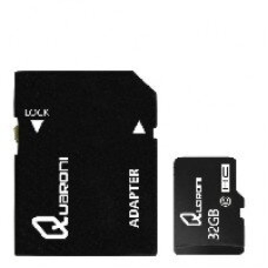 Memoria MicroSDHC 32GB Quaroni QMS10A-32G,Clase 10 con Adaptador