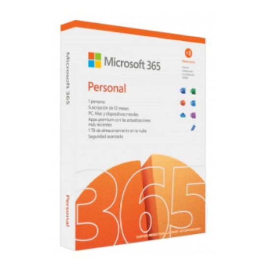 Microsoft Office 365 Personal QQ2-01445, Un Año, 5 Dispositivos, Caja, Español