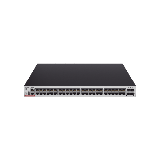 Switch Ruijie Administrable Capa 3 POE, Con 48 Puertos Gigabit 802.3AF/AT + 4 SFP+ Para Fibra 10GB, Hasta 1.480 Vatios, RG-CS83-48GT4XS-PD