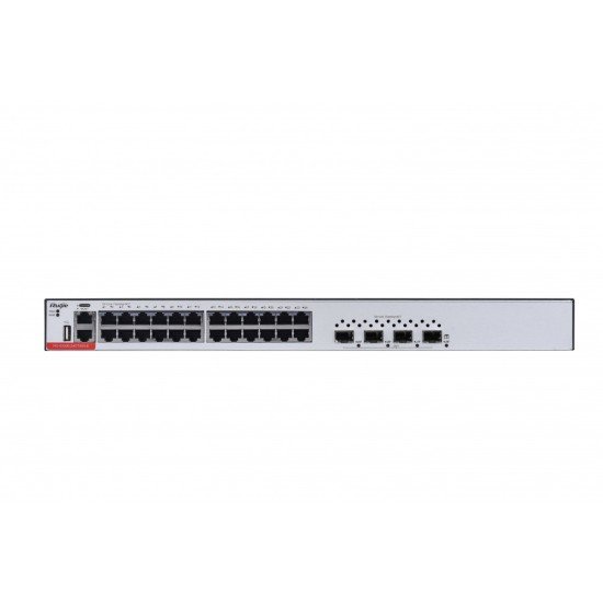 Switch Administrable Ruijie / Capa 3 C/24 Puertos Gigabit + 4 SFP+ P/Fibra 10GB / RG-S5300-24GT4XS-E