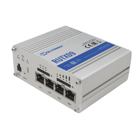 Router Industrial LTE(4.5G) CAT6, Teltonika RUTX09, 4 Puertos Gigabit, Doble Ranura Sim, GNSS