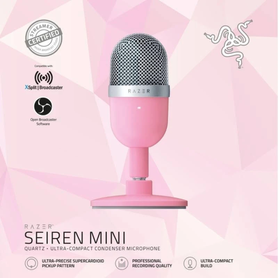 Microfono Razer Seiren Mini Rosa Alambrico RZ19-03450200-R3M1