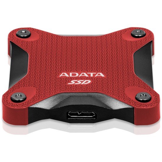 Unidad de Estado Sólido Externa ADATA SD620 de 1TB en color rojo, con conexión USB 3.2 Gen 2 y velocidades de lectura/escritura de 520/460 MB/s, modelo SD620-1TCRD.