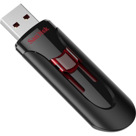 Memoria USB 3.0 128GB Sandisk Cruzer Glide Z600 SDCZ600-128G-G35/ Negro-Rojo