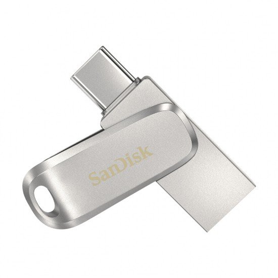 Memoria USB 512GB Sandisk Ultra Dual Drive Luxe, USB C, Lectura 150MB/S, Color Plata, SDDDC4-512G-G46