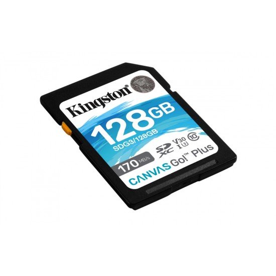 Memoria SDXC 128GB Kingston SDG3/128GB Canvas Go! Plus UHS-I U3 V30 Clase 10