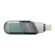 Memoria iXpand Sandisk 256GB Flash Drive Flip Dual SDIX90N-256G-GN6NE para Iphone/ Ipad Lightning/ USB 3.1 Metalica con Tapa de Plastico