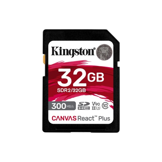 Memoria SDHC 32GB Kingston Canvas React Plus CL10, SDR2/32GB