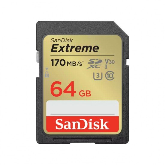 Memoria SDXC 64GB Flash SanDisk Extreme, UHS-I Clase 10, SDSDXV2-064G-GNCIN
