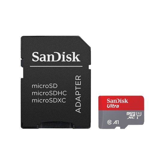Memoria MicroSDXC 128GB Sandisk Ultra SDSQUAB-128G-GN6MA Con Adaptador/ Rojo