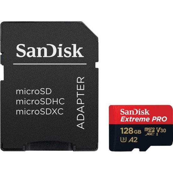 Memoria MicroSDXC 128GB Sandisk Extreme Pro SDSQXCD-128G-GN6MA Con Adaptador/ Negro