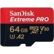 Memoria MicroSDXC 64GB SanDisk Extreme Pro SDSQXCU-064G-GN6MA C/Adaptador / Rojo