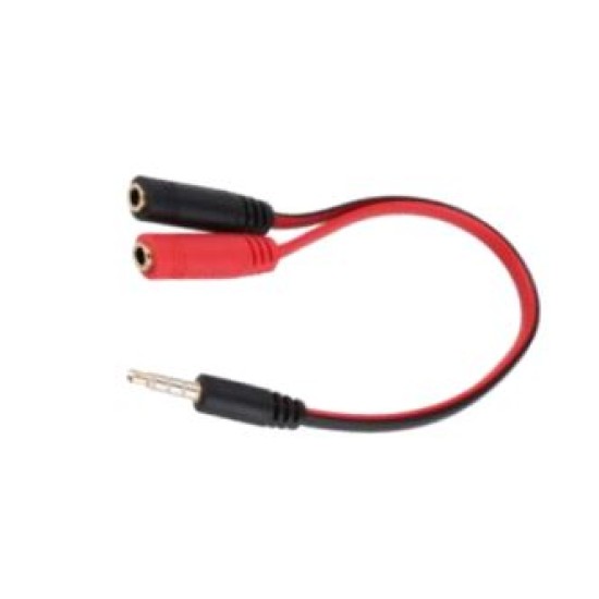 Cable Divisor de Microfono y Audifono Gigatech SMA-20 Negro