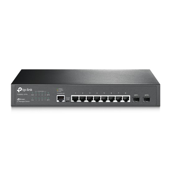 Switch TP-Link T2500G-10TS 8 Puertos Jetstream 10/100/1000/MBPS Rack Administrable 2X SFP