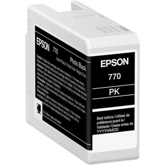 Cartucho de Tinta Epson Ultrachrome PRO10 T770120 Color Negro Fotografico, 25ML