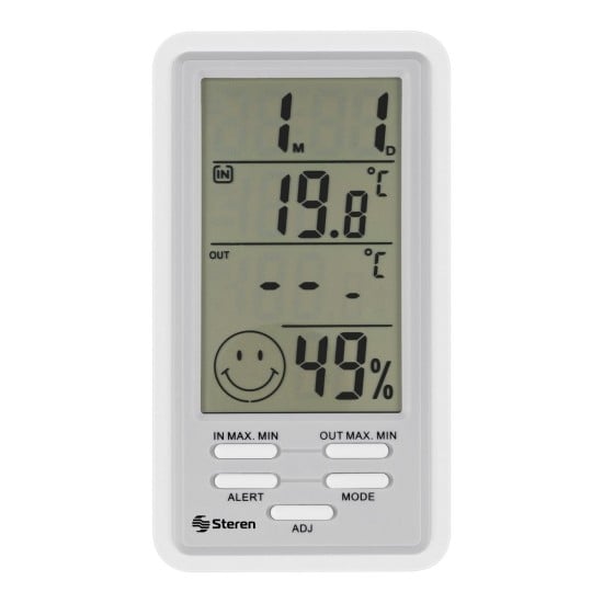 Termometro Digital Steren TER-150 Interior/ Exterior con Sensor de Humedad