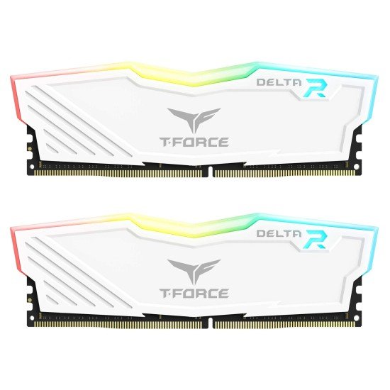 Memoria DDR4 32GB (2X16GB) 3200MHZ TeamGroup T-Force Delta RGB TF4D432G3200HC16FDC01 Blanco, NON-ECC, CL16, XMP