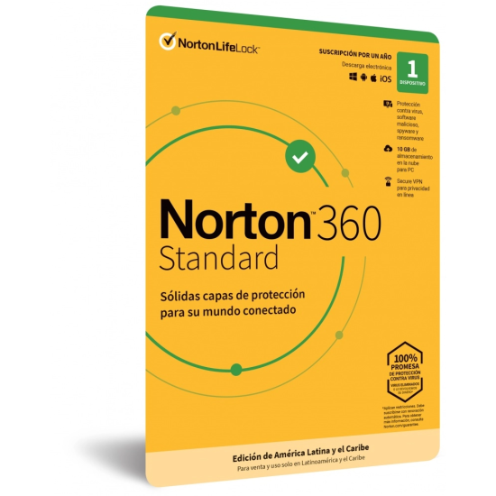 Antivirus Norton 360 Standard TMNR-032 Internet Security 1 Licencia/ 1 Año Caja