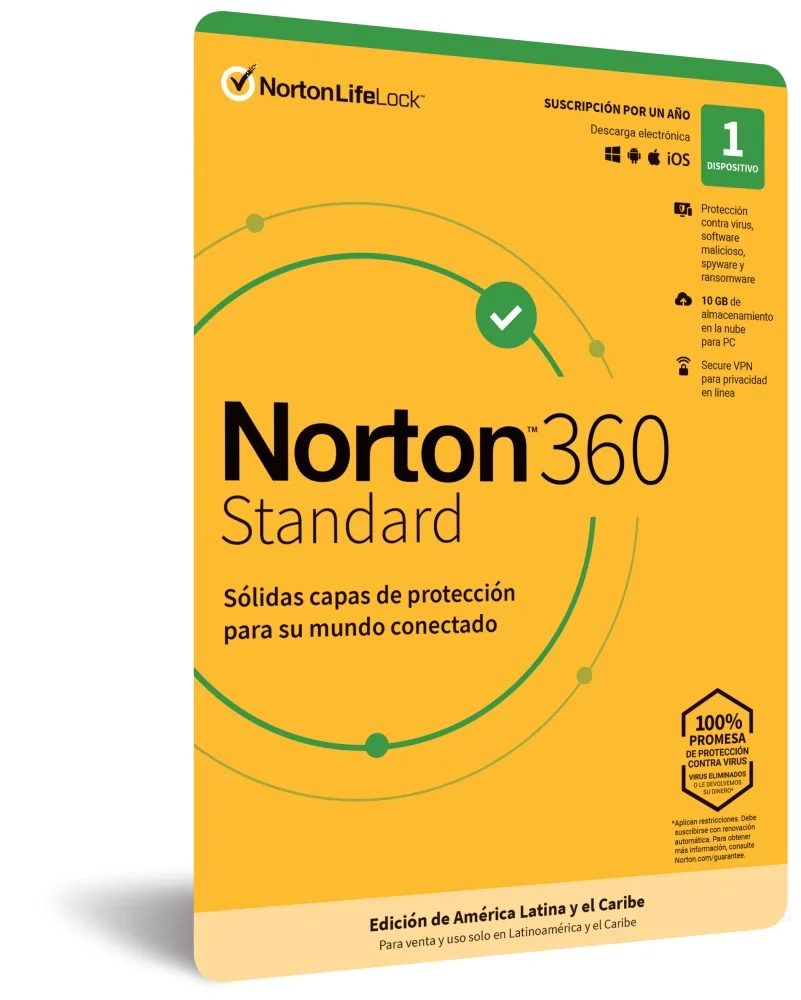 Antivirus Estndar Norton Tmnr032  Norton 360 Standard Internet Sec 1L 1A  TMNR-032  TMNR-032 - NORTON