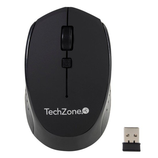 Mouse Inalambrico Techzone TZ19MOU01-INA, Optico/ USB/ 1600DPI/ 3 Botones/ Color Negro