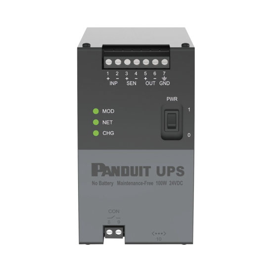No Break Panduit UPS00100DC, 100W, 24 VCD de Entrada, Riel Din Estandar de 35MM, Temperatura de Operacion de -40 a 60 ºC