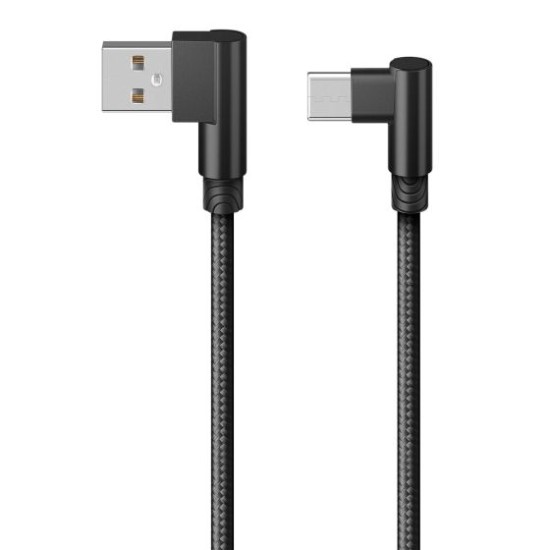 Cable USB a USB-C Steren USB-3965 Conectores a 90° 1.2M Color Negro