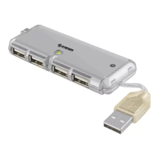 Mini Hub USB 2.0 Steren USB-520 con 4 Puertos Ultra Delgado