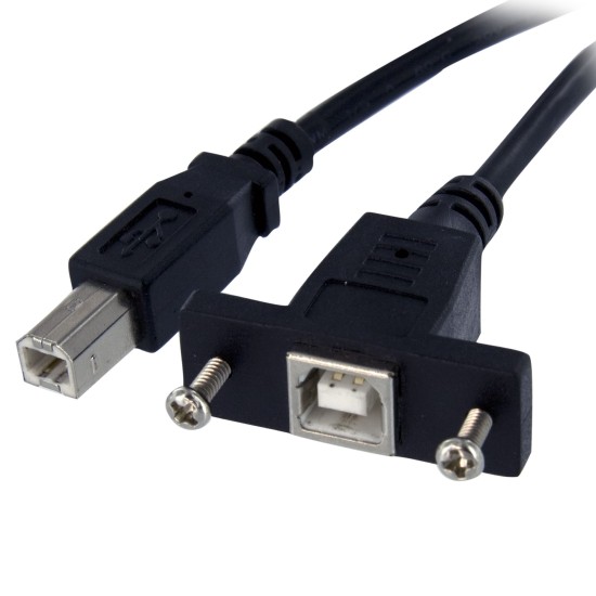 Cable USB 2.0 Startech USBPNLBFBM3 91CM para Montar Empotrar en Panel, Extensor Macho a Hembra USB-B Negro