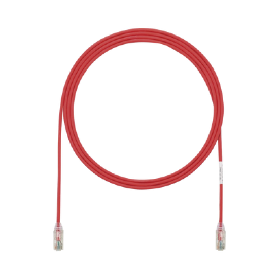 Cable de Parcheo TX6 UTP Cat 6 Panduit UTP28SP7RD Diametro Reducido (28AWG) Color Rojo 7FT