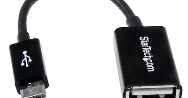 Cable Adaptador OTG Usb Hembra a Micro Usb V8 Macho – Negro