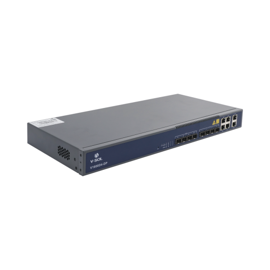 OLT de 4 Puertos EPON con 8 Puertos Uplink (4 Puertos Gigabit Ethernet + 4 Puertos Gigabit Ethernet SFP) V-SOL V1600D4-DP Hasta 256 Onus