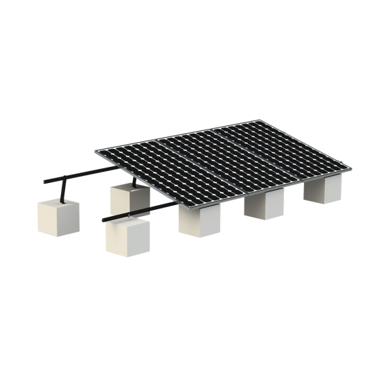 Montaje Para Panel Solar Riel "8" de 5400MM, Epcom Para Modulos Con Espesor de 30-35MM, Velocidad de Viento Max. 136KM/H (20° a 45°) Con Anodizado Negro, VEKTOR8BLK