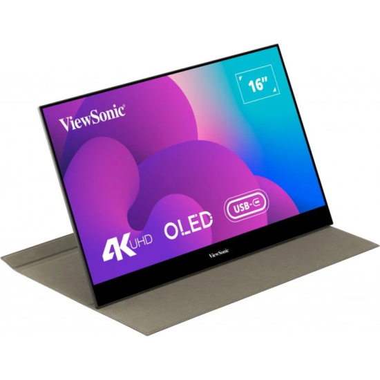 Monitor 16" Viewsonic VX1655-4K-OLED/ Portable/ Ultra HD/ Mini HDMI/ USB-C/ 60HZ/ Color Negro