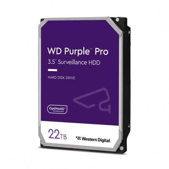 Disco Duro Interno 22TB, 3.5" WD Purple Pro WD221PURP SATA3/ 512MB/ 7200RPM/ 24X7 Para Videovigilancia
