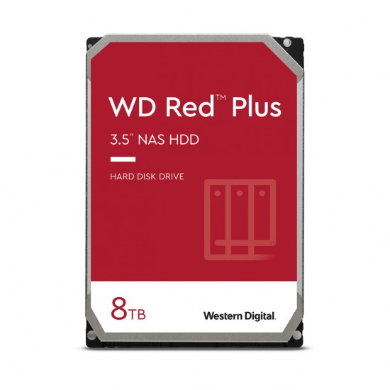 Disco Duro Interno 8TB WD Red Plus WD80EFZZ 3.5'' SATA III, 6 GBIT/S, 5640RPM