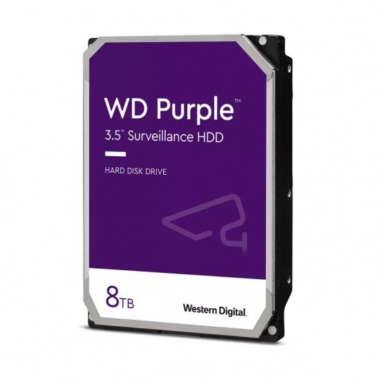 Disco Duro Interno 8TB WD Purple 3.5" SATA3 6GB/S 256MB 24X7 DVR NVR 1-16 Bahias 1-64 Camaras, WD85PURZ