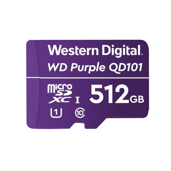 Memoria MicroSDXC 512GB WD WDD512G1P0C Purple, Para Videovigilancia