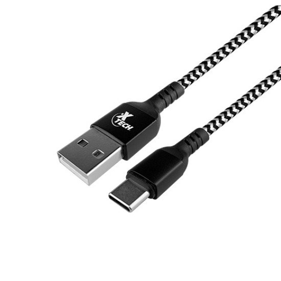 Cable USB a Macho - USB C Macho Xtech XTC-511 1.8 Metros Negro/ Blanco