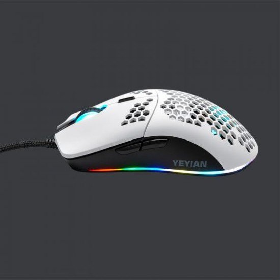 Mouse Alámbrico Gaming YEYIAN Ergonómico Óptico LINKS / 7 Botones / 7200 DPI / Blanco / USB / YMG-24311