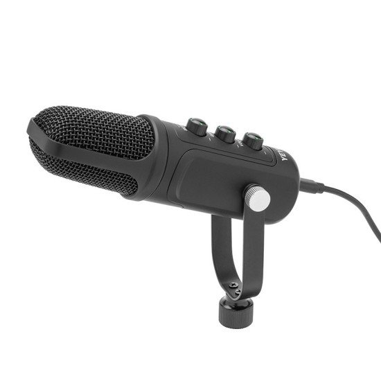 Kit Micrófono Condensador Alámbrico Yeyian YSA-UCHQ-01 / Incluye Soporte De Brazo-Escritorio / Filtro Pop / Cable USB A-B / 20000 Hz / Negro
