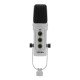 Kit Micrófono Streaming Agile NL Alámbrico Yeyian YSA-UCHQ-02 / Incluye Soporte De Brazo-Soporte U De Escritorio / Filtro / Abrazadera / Cable USB / 20000 Hz / Blanco