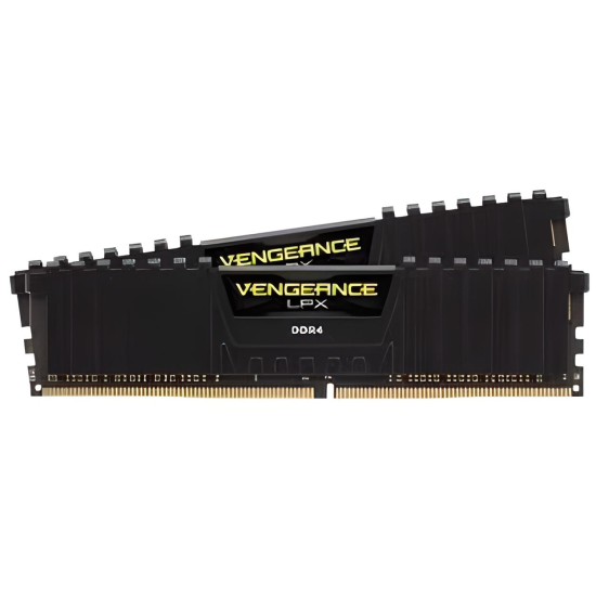 Memoria DDR4 32GB 2400MHz Corsair Vengeance LPX CMK32GX4M2A2400C14 (2x16GB), non-ECC, CL14, XMP, color negro