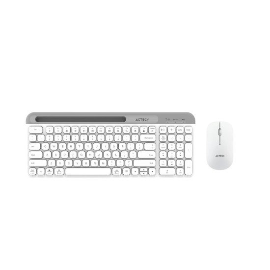 Kit teclado y mouse inalámbrico Acteck AC-936262 Creator Virtuos Silk MK720, Bluetooth, 4000 DPI, español, color blanco