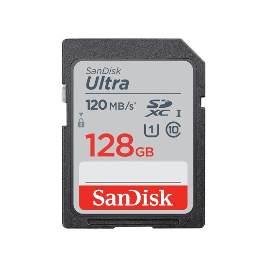  Memoria SDXC 128GB FLASH SANDISK ULTRA UHS-I, Clase 10, SDSDUN4-128G-GN6IN.