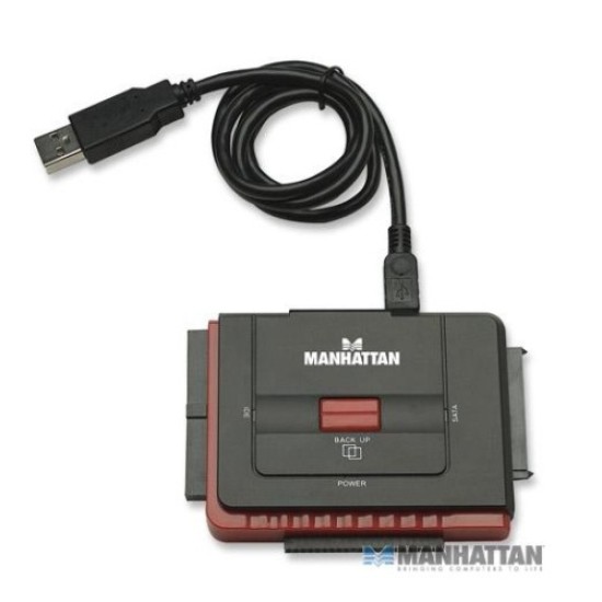 Adaptador SATA/IDE a USB 2.0 con respaldo Manhattan 179195