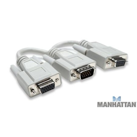 Cable "Y" para VGA HD15 macho a 2 HD15 hembra Manhattan 328302