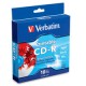 10 piezas CD-R Verbatim 700MB/52X 80MIN Print Silver 95095