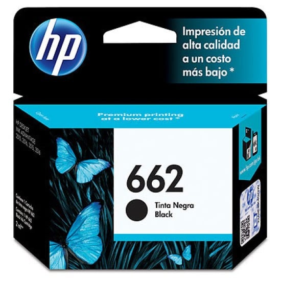 Cartucho de tinta HP 662 color negro CZ103AL