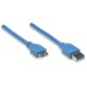 Cable USB 3.0 A/micro B de 2 metros Manhattan 325424 azul