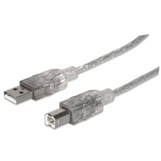Cable USB A-B 2.0 de 1.8metros Manhattan 333405